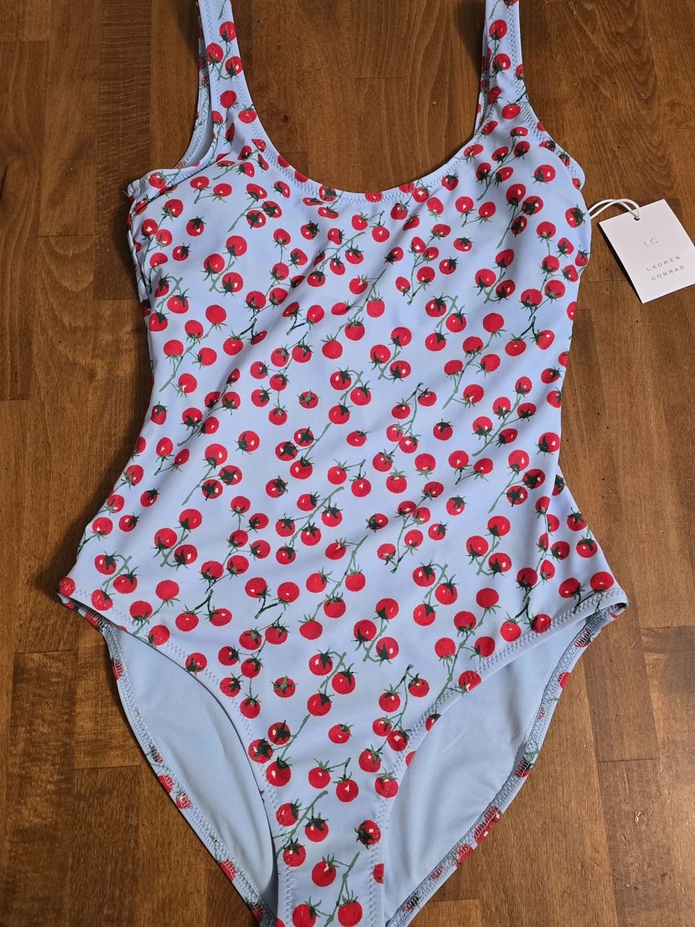 LC Lauren Conrad Light Blue Tomato One-Piece Swimsuit